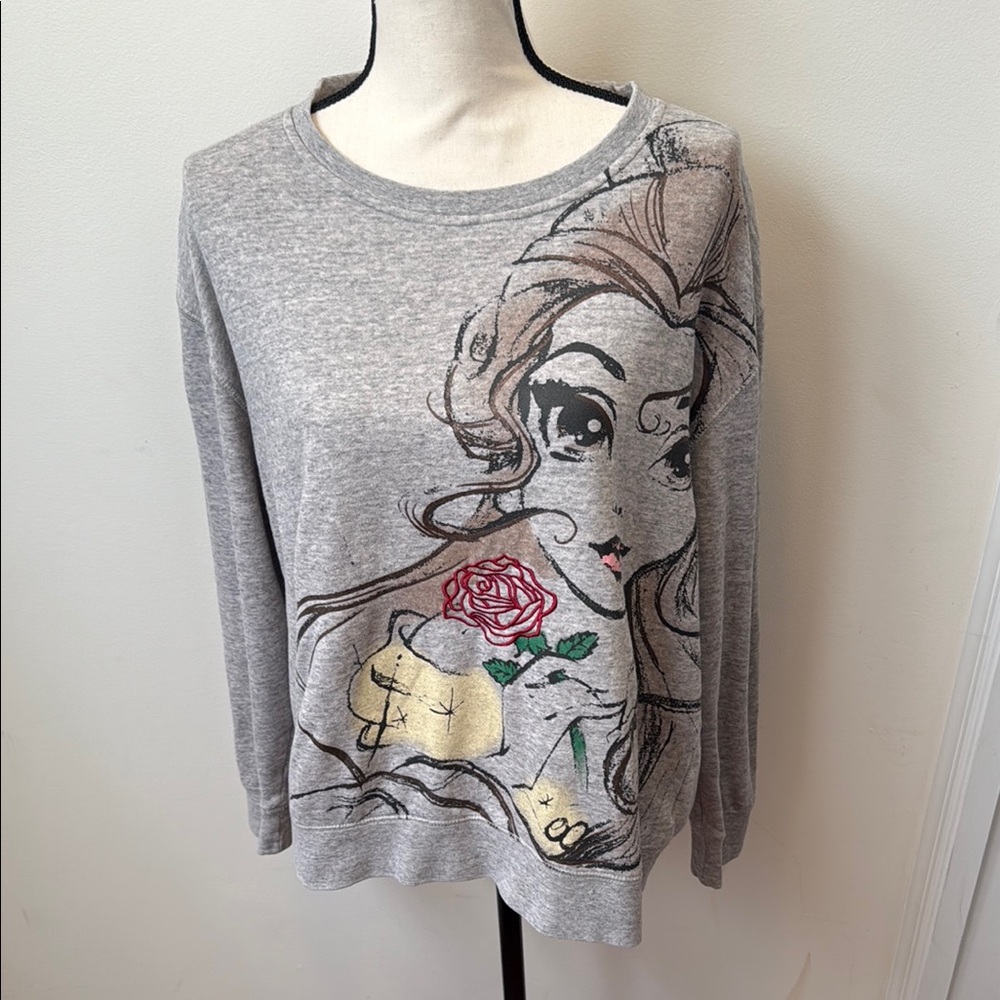 Disney Gray Belle Graphic Sweatshirt